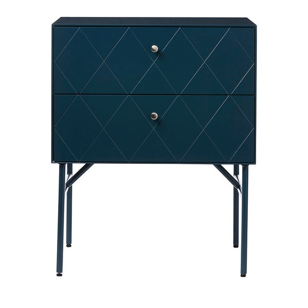 Bedside Table 2 Drawer - Teal - 49x38x59cm